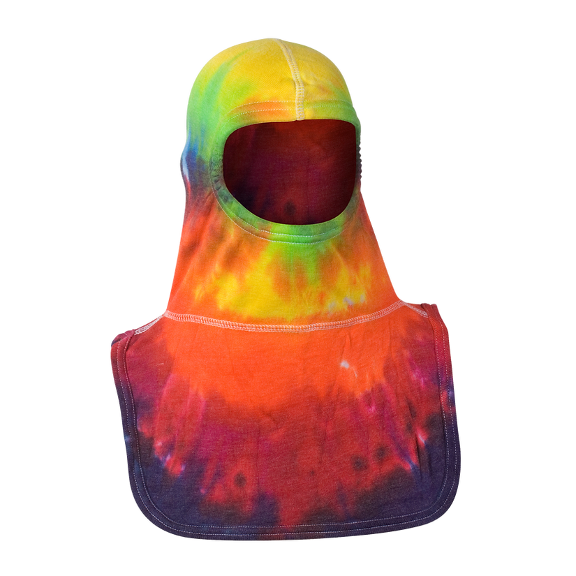 Embrace safety and style with Majestic Fire Apparel Tie Dye Firefighting Hood. PAC II & Nomex Blend tech. Ideal for fearless firefighters worldwide