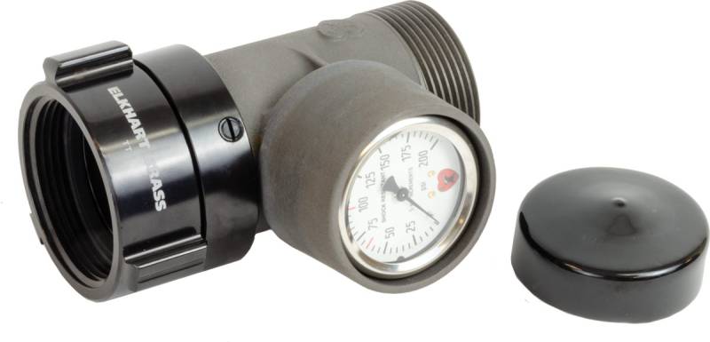 Upgrade your firefighting equipment with the Elkhart Brass 228A-2.5" Inline Pressure Gauge - a reliable tool for precise pressure monitoring
